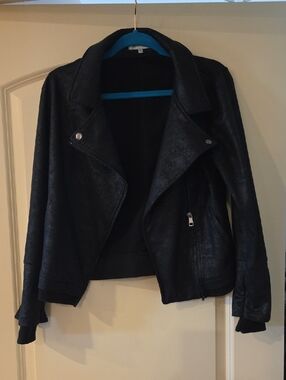 Grace & Lace Black Faux Leather Moto Jacket